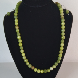 Jade Emerald Gemstone Beaded Necklace Earring Set